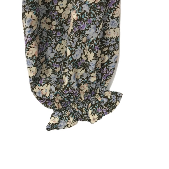 ASTR The Label Brown/Peach Floral Print Balloon Sleeve Top - Picture 5 of 8